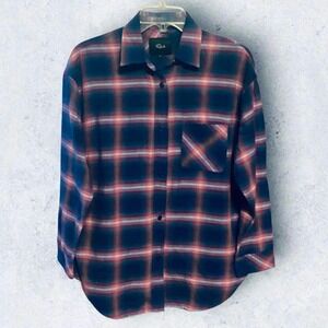 Rails Jackson Women's Plaid Flannel Button Up Shirt in Navy Pink Size Small